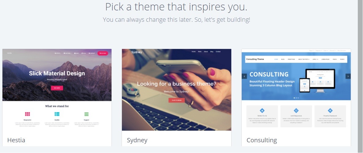 WordPress select theme